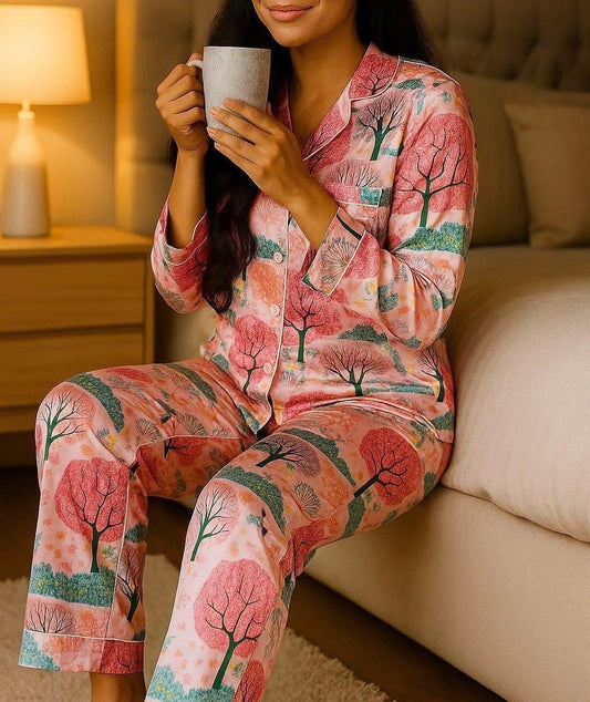 PIJAMA SATIN ESTAMPADA